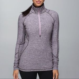 Lululemon Race Your Pace 1/2 Zip 4 Grey Mauve